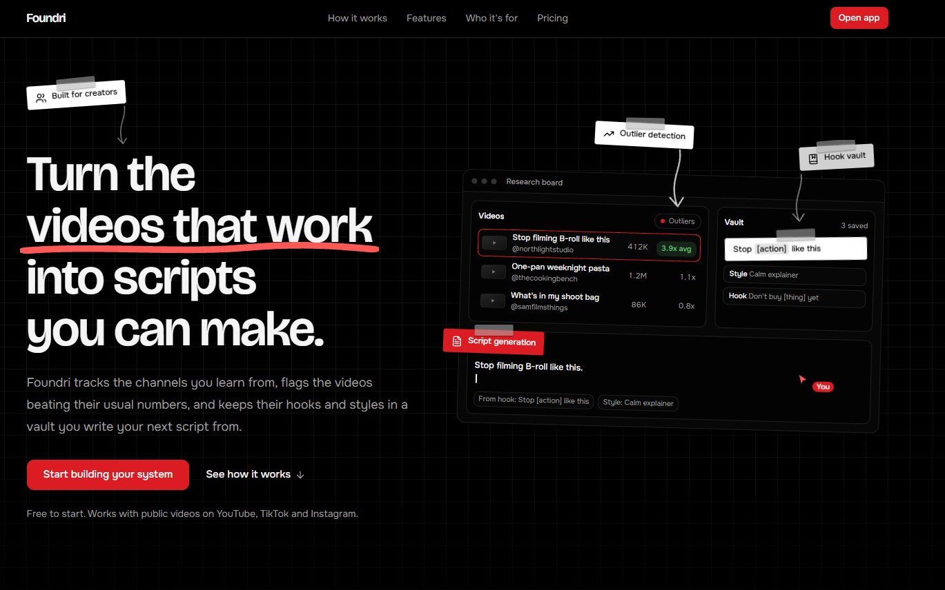 Foundri live app screenshot